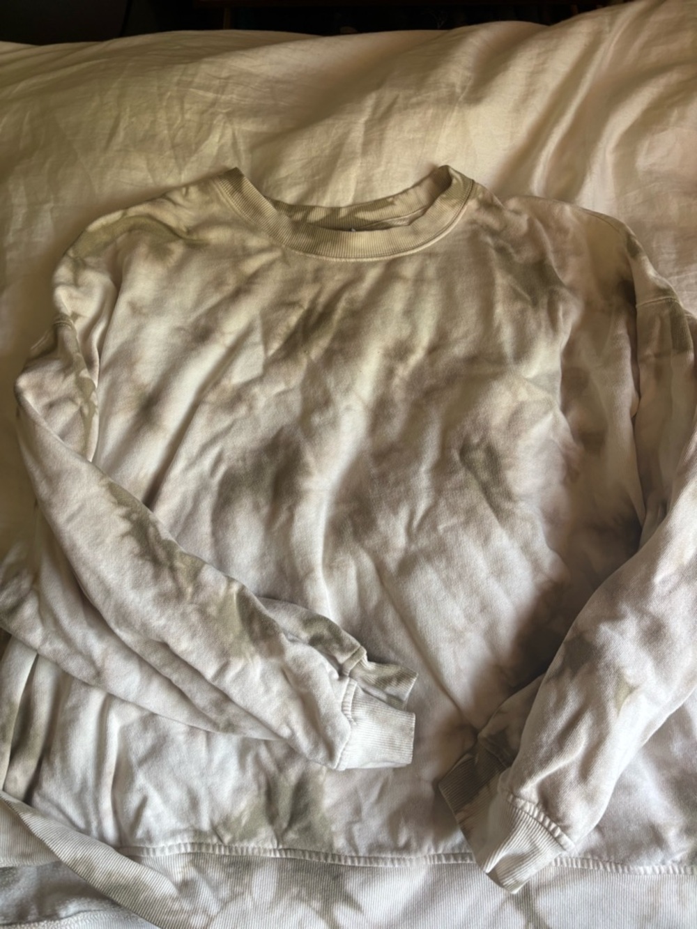 Old Navy Cream and Beige Fleece Crewneck Sweatshirt